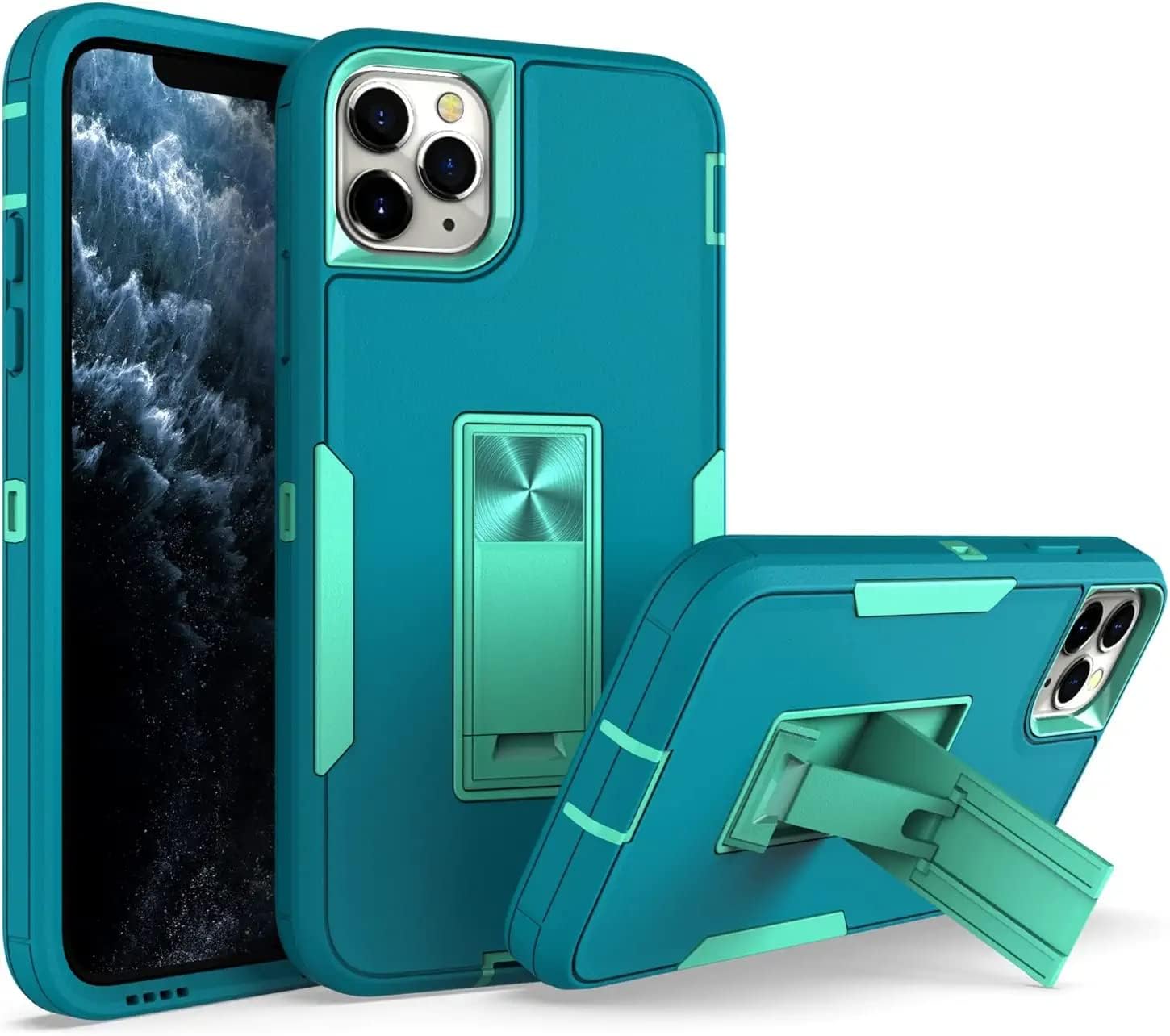 wulibox Funda de diseño profesional para iPhone 11 Pro Max con soporte, protección contra caídas de grado militar, apta para soporte magnético de