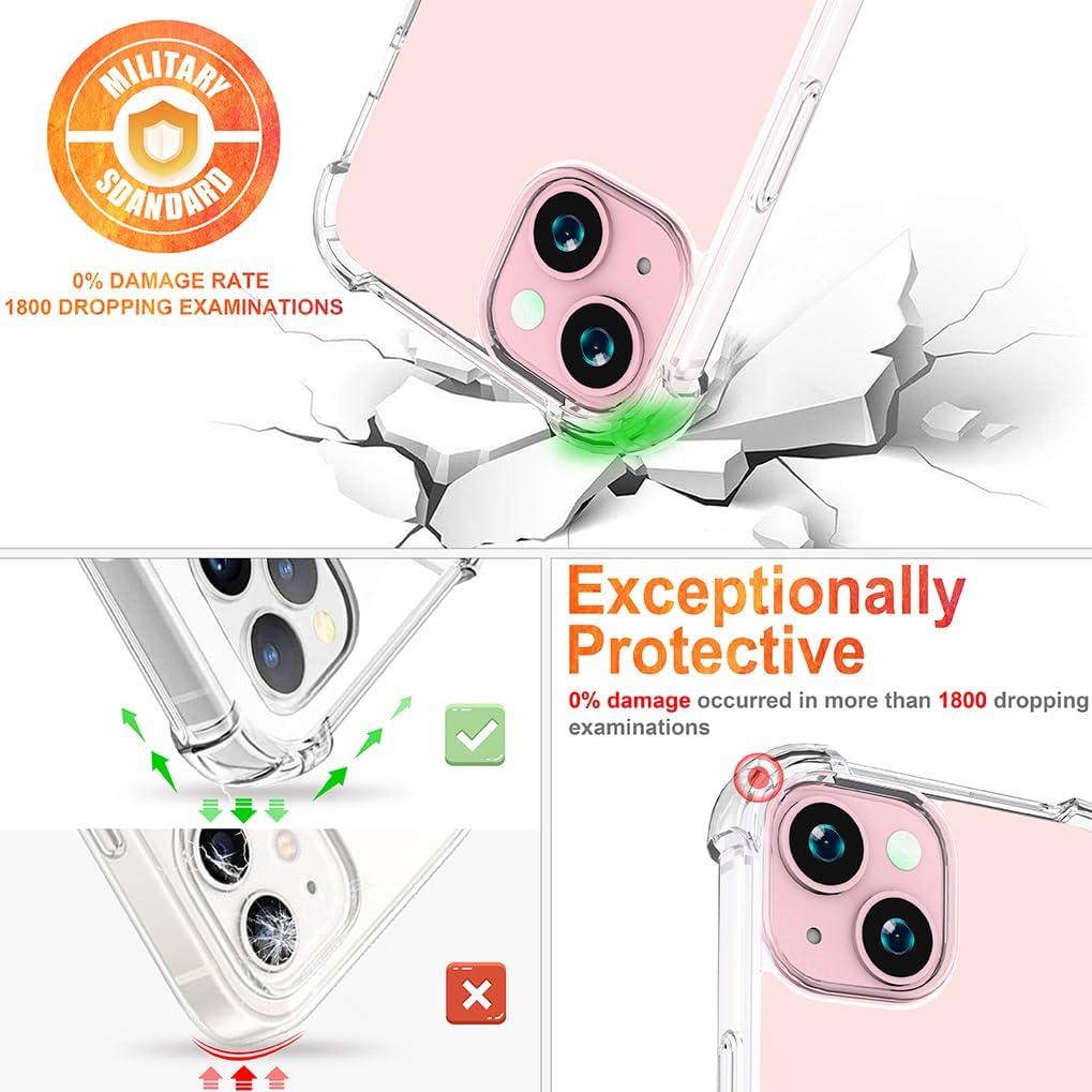 Bonita funda compatible con iPhone 15 transparente para mujer, resistente funda protectora protectora compatible con iPhone 15 (Kawaii Lovely Cat