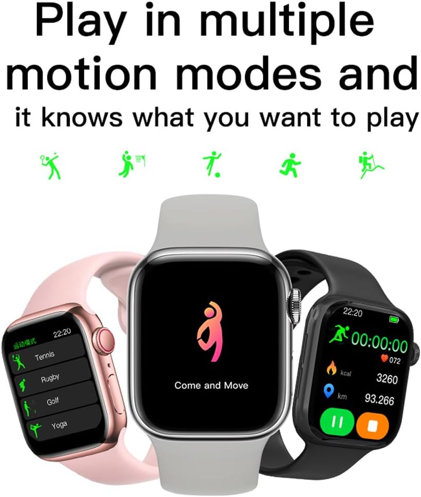 321OU Reloj inteligente para hombres, mujeres y niños, compatible con teléfonos Android, reloj inteligente Bluetooth de 2.19 pulgadas, pantalla