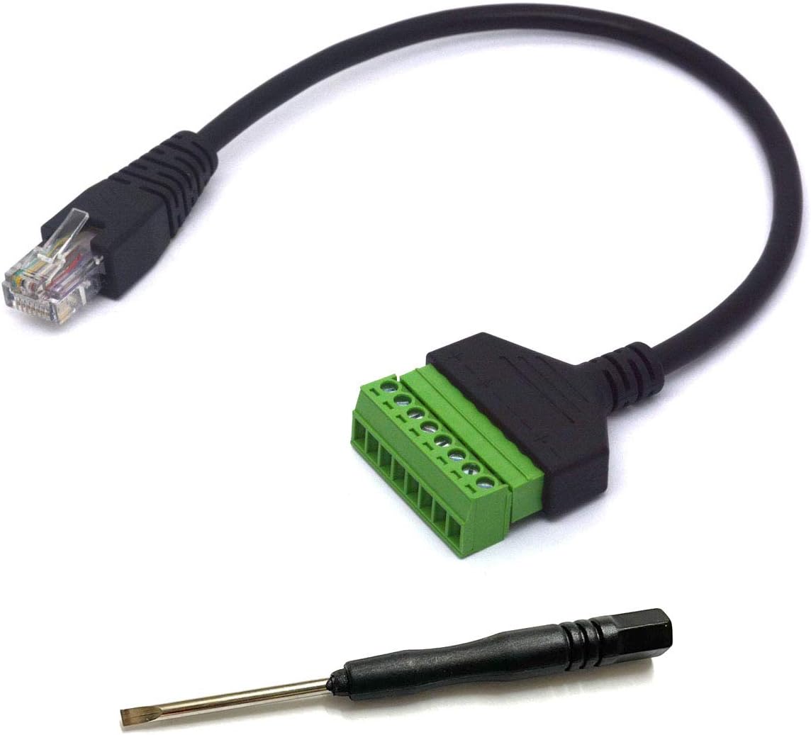 Terminal de tornillo RJ45, conector macho Ethernet RJ45 a tornillo de 8 pines, adaptador de bloque de terminales, conector de cable de extensión