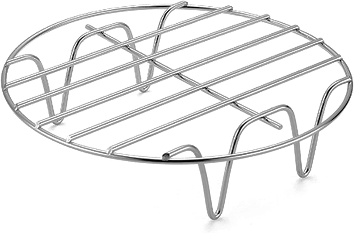 Estante de cocina redondo de 9 pulgadas, versátil rejilla de acero inoxidable, rejilla de vapor, se adapta a la freidora de aire, olla a presión,