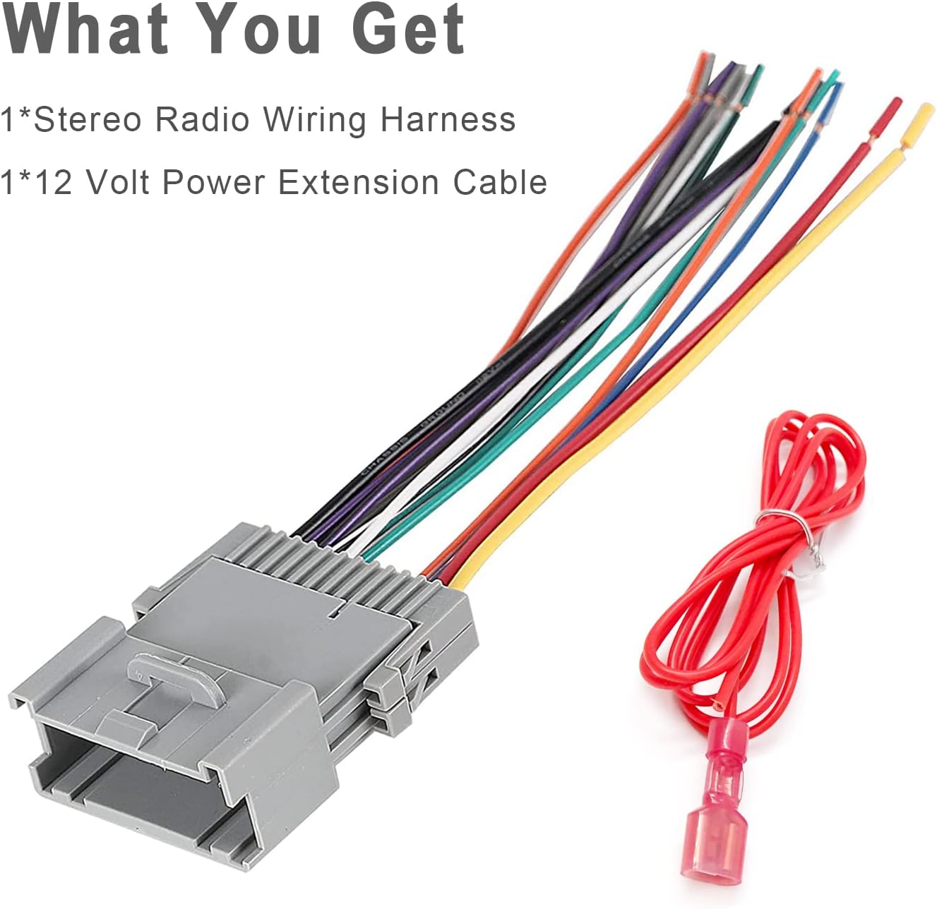 Reemplazo para GM Chevy Silverado, Chevrolet Suburban, GMC Sierra, Buick, Pontiac, Hummer Aftermarket Stereo Radio Cable Arnés Adaptador