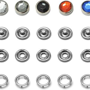 Broches de perlas para camisa occidental, 50 juegos de cierre a presión de 16L0.354 in, anillos clásicos de perlas para ropa, tachuelas con caja de Broches de perlas para camisa occidental, 50 juegos de cierre a presión de 16L0.354 in, anillos clásicos de perlas para ropa, tachuelas con caja de