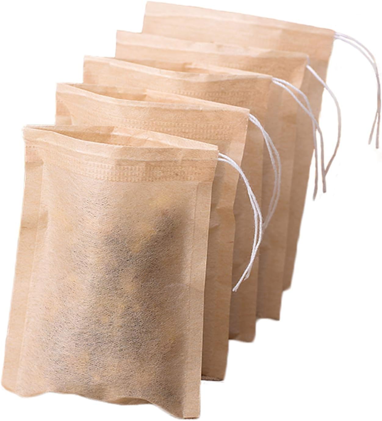 Tosnail 600 bolsas de filtro de té desechables de 3.5 x 2.75 pulgadas con sello de cordón de algodón, infusores de té de papel 100% natural sin