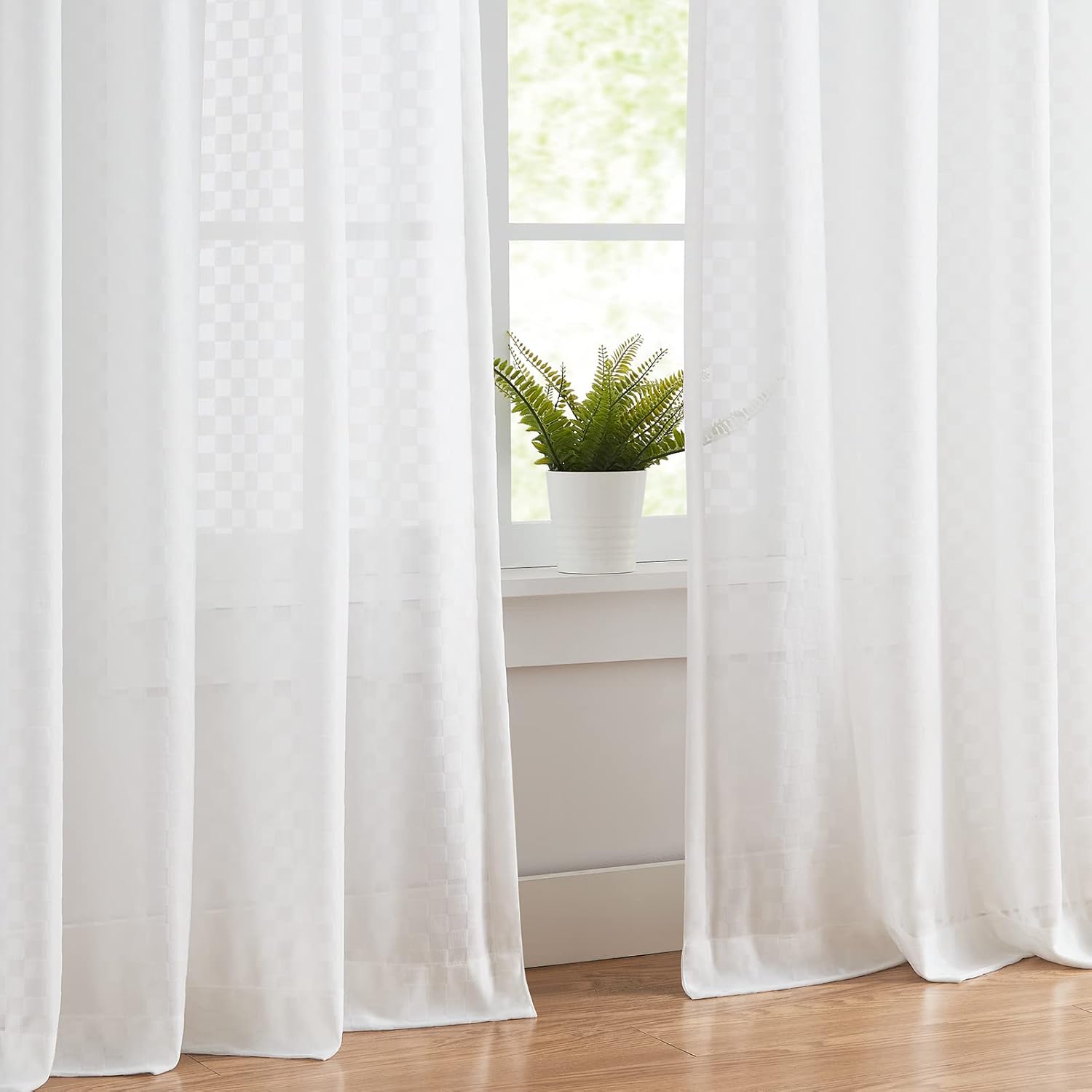 Melodieux Cortinas traslúcidas de algodón con bolsillo para barra, filtrantes de luz, 54 pulgadas de ancho x 72 pulgadas de largo, para dormitorio,