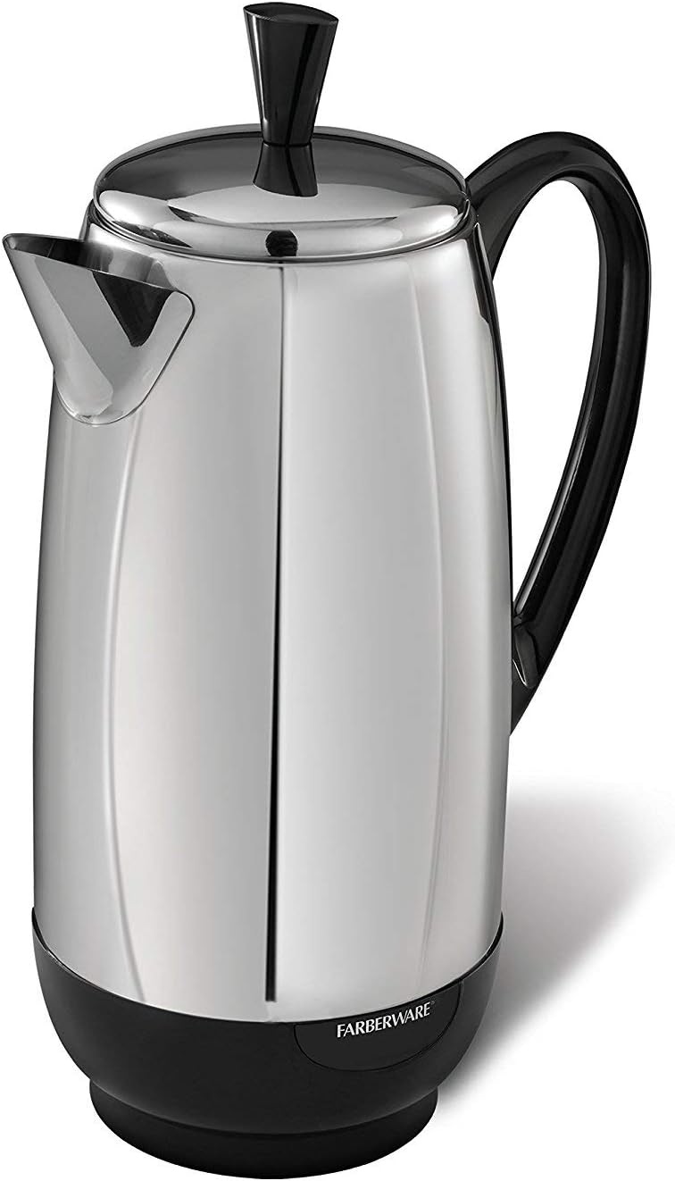 Farberware FCP412 Percoladora de 1000 W, 12 tazas, acero inoxidable