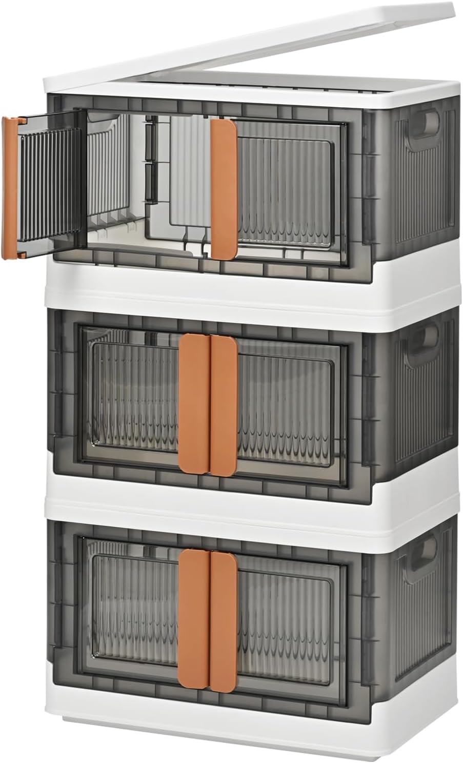 Organizador de armario de 8.4 galones y almacenamiento, contenedor de almacenamiento plegable con tapa para dormitorio, organizador de maletero de