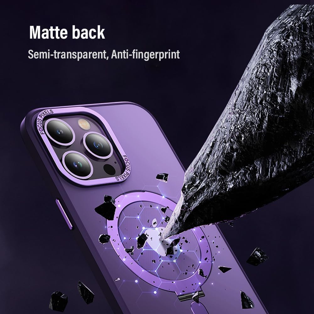 Funda para iPhone 15 Pro Max con soporte magnético compatible con cargador inalámbrico MagSafe y soporte magnético para montaje en automóvil,