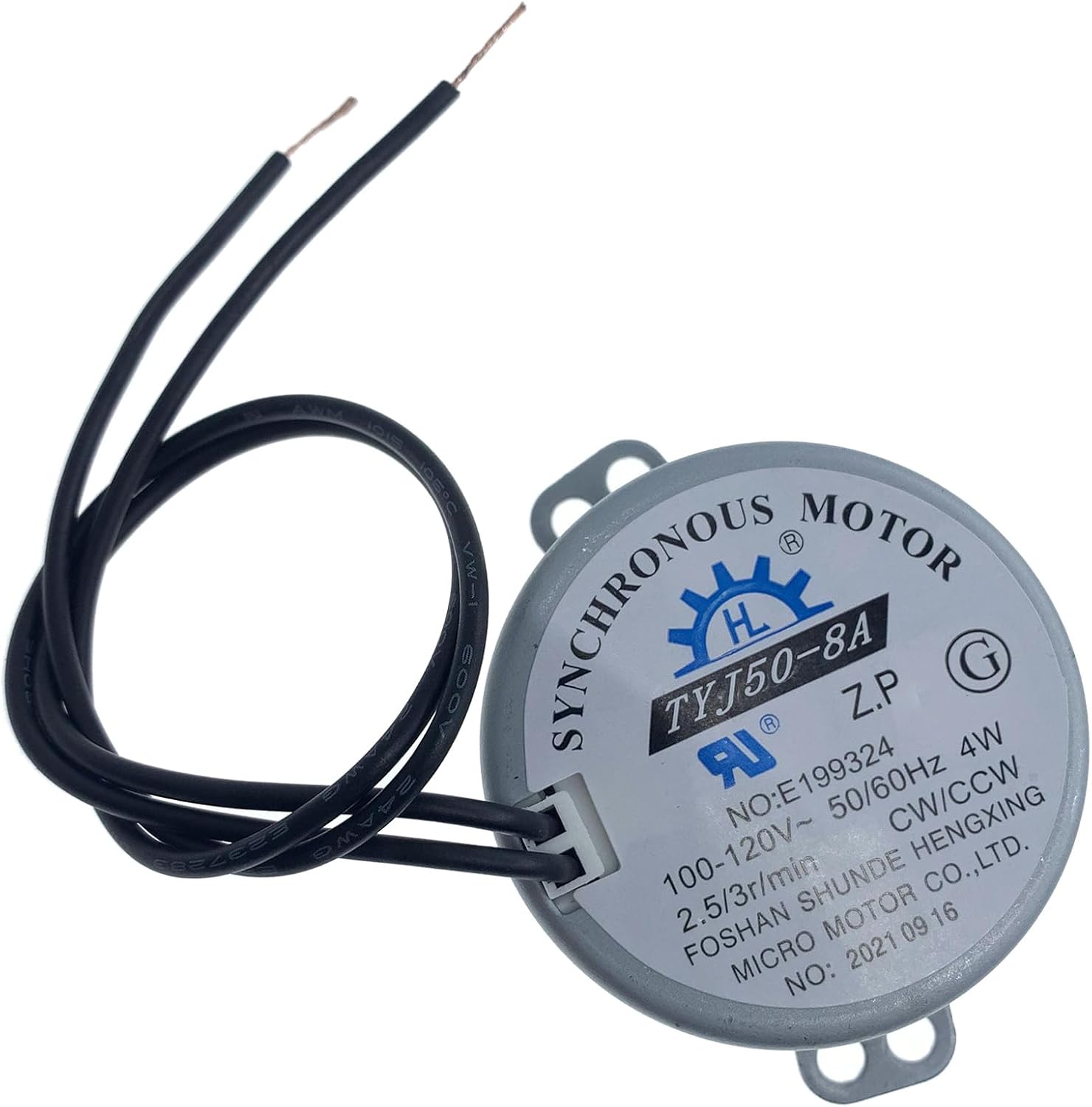 TYJ50-8A motor síncrono AC 100-120V 5060Hz 4W 2.5-3rpmmin CWCCW con UL