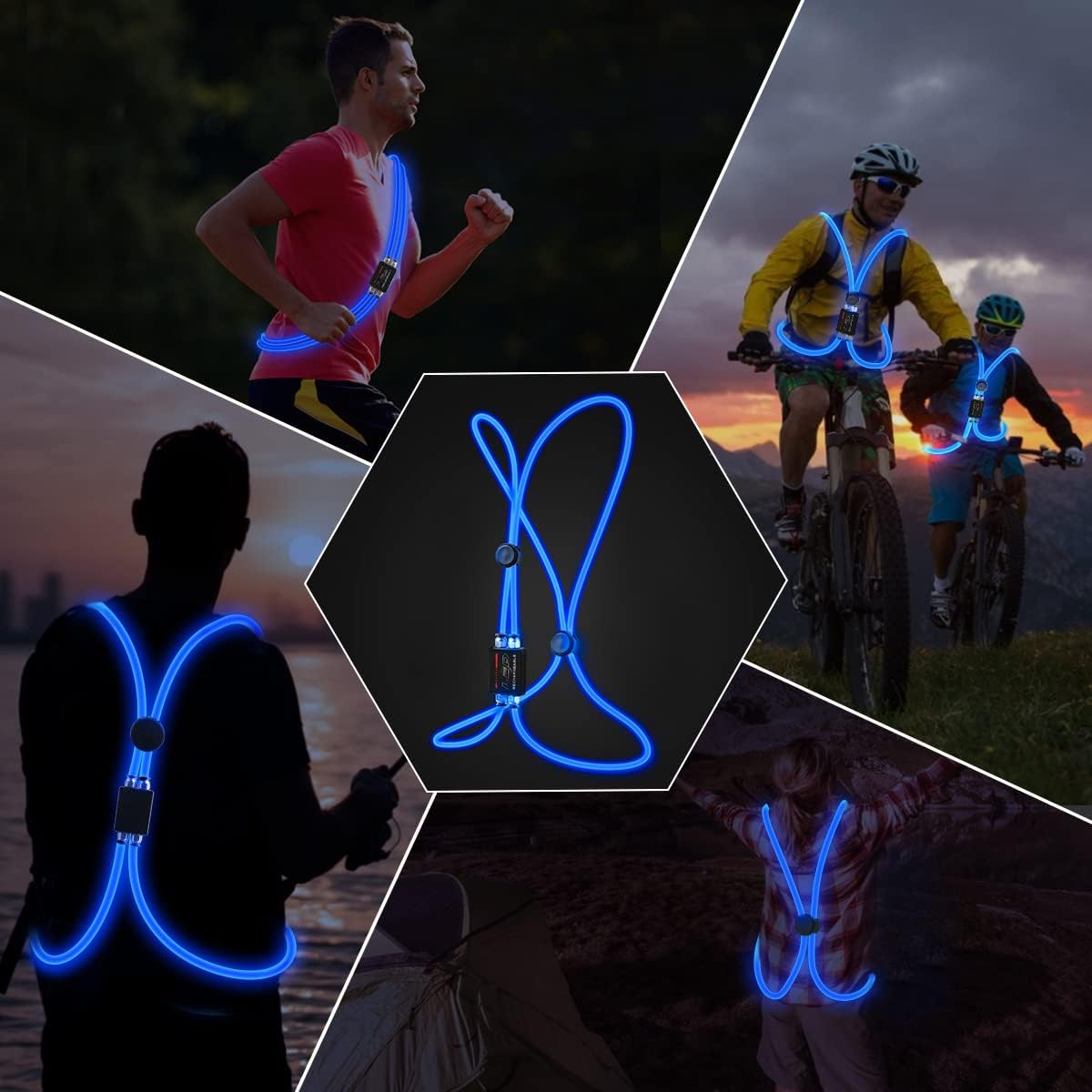 esonstyle Chaleco reflectante LED recargable para corredores, chaleco de seguridad de alta visibilidad para correr, ciclismo o caminar