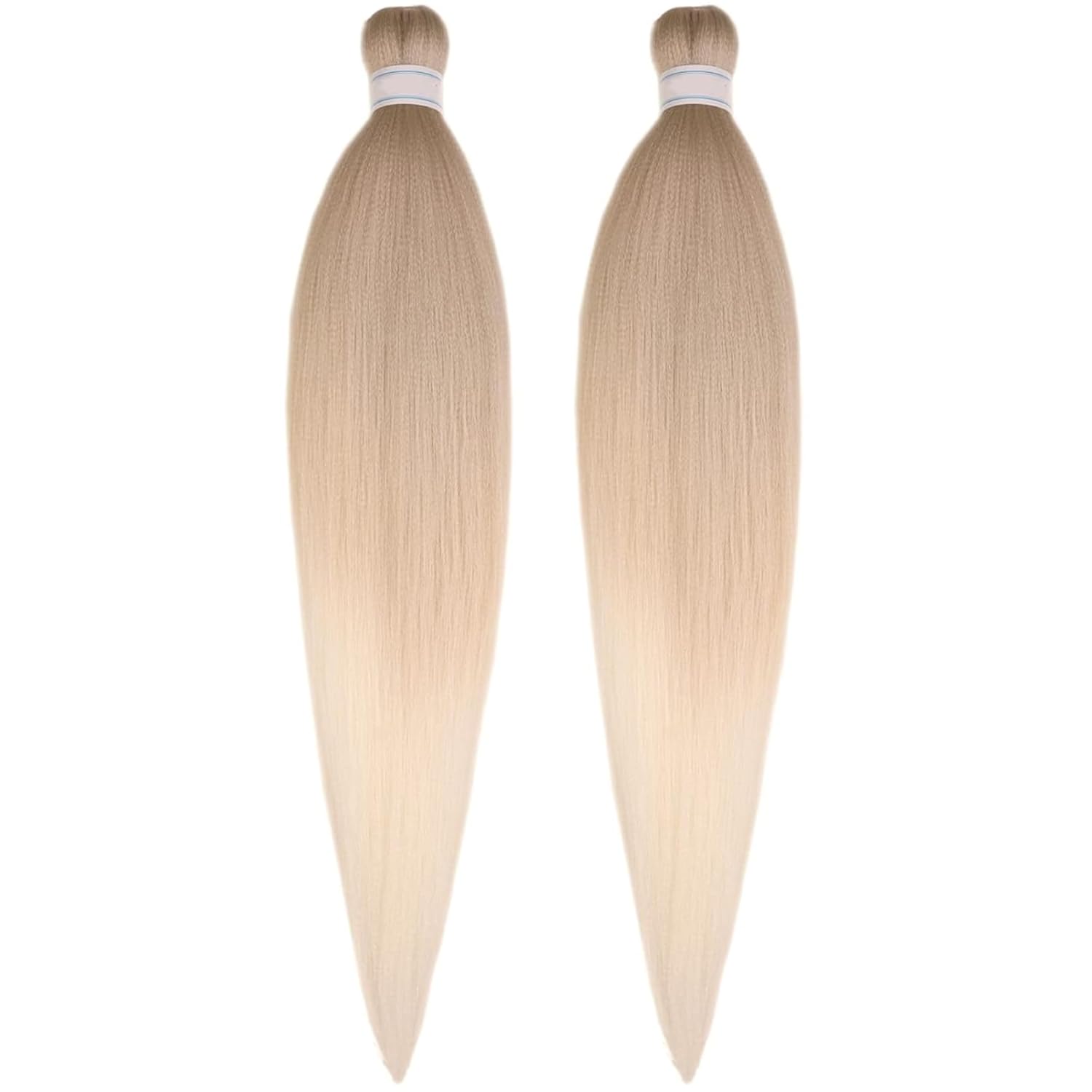 Extensiones de cabello trenzado Kanekalon preestirado rubio cenizo ombré, se alimentan de trenzas