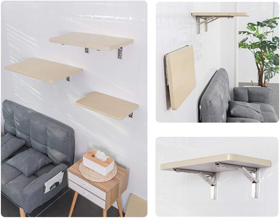 mesa plegable flotante de madera montado en la pared, escritorio para ordenador portátil, mesa infantil, mesa de trabajo, mesa de comedor, con