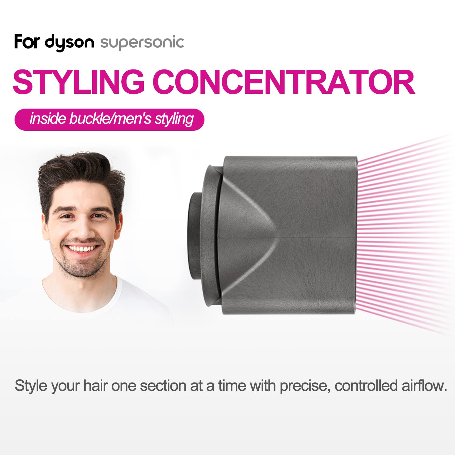 Secador de pelo, boquilla concentradora, piezas de fijación para Dyson Supersónico Secador de pelo Hd01 Hd02 Hd03 Hd04 Hd08 (concentrador de peinado)