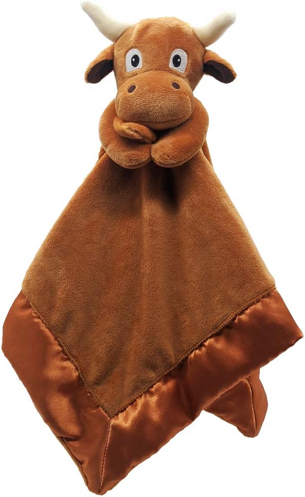 Longhorn Lovey Manta para bebé  Grande 20 x 20 pulgadas Baby Lovey para niñas o niños  Bonita manta de seguridad de cuerno largo para bebés y niños