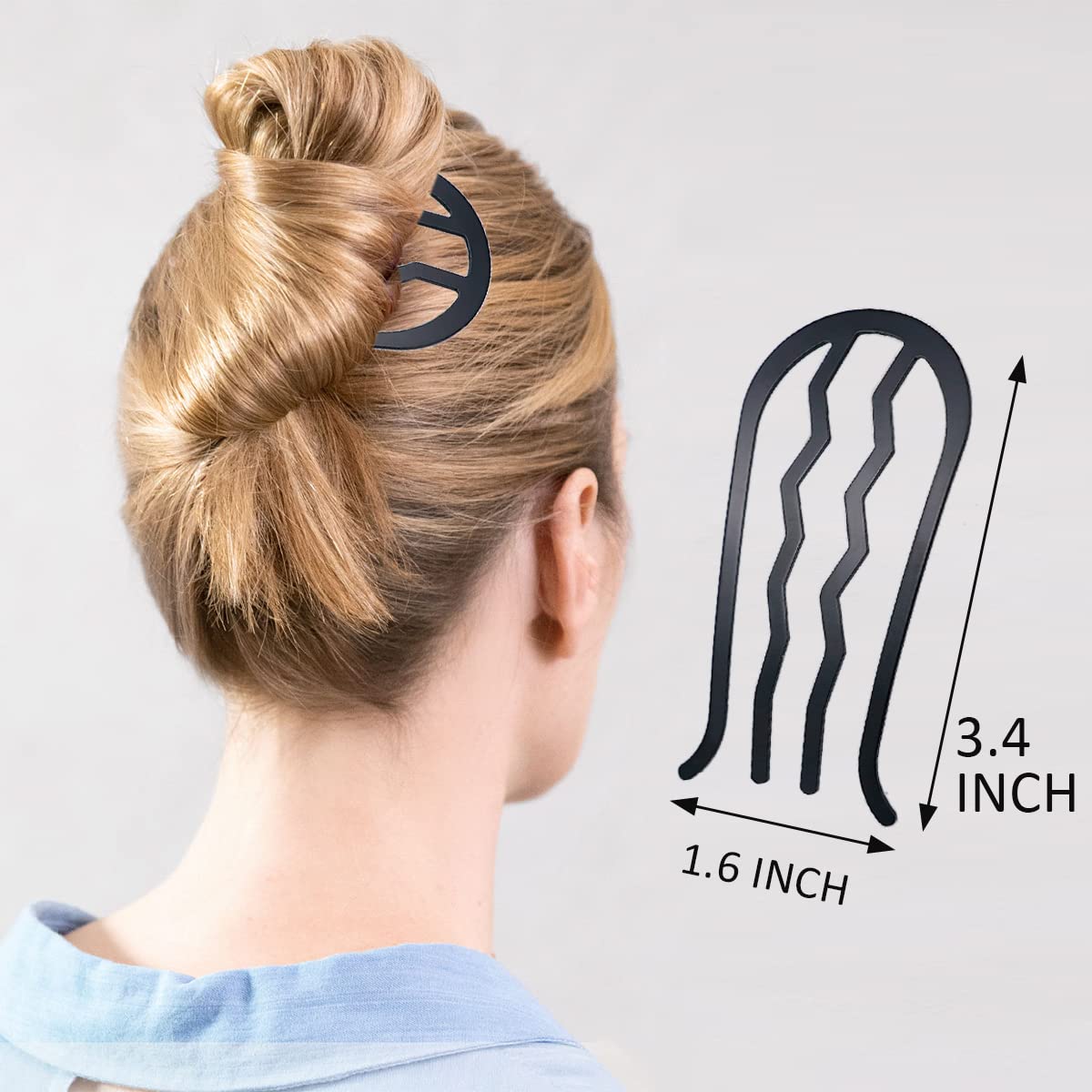 4 peines en forma de U para el cabello para mujer, accesorios para el cabello, peines laterales para moño, estilo francés, tenedores para peinado