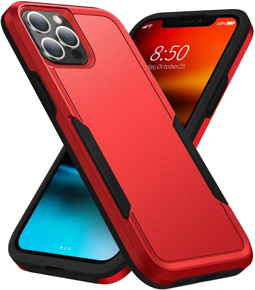 Heavy Duty Strong Armor Hybrid Trailblazer Funda para Apple iPhone 15 Pro Max (rojo)