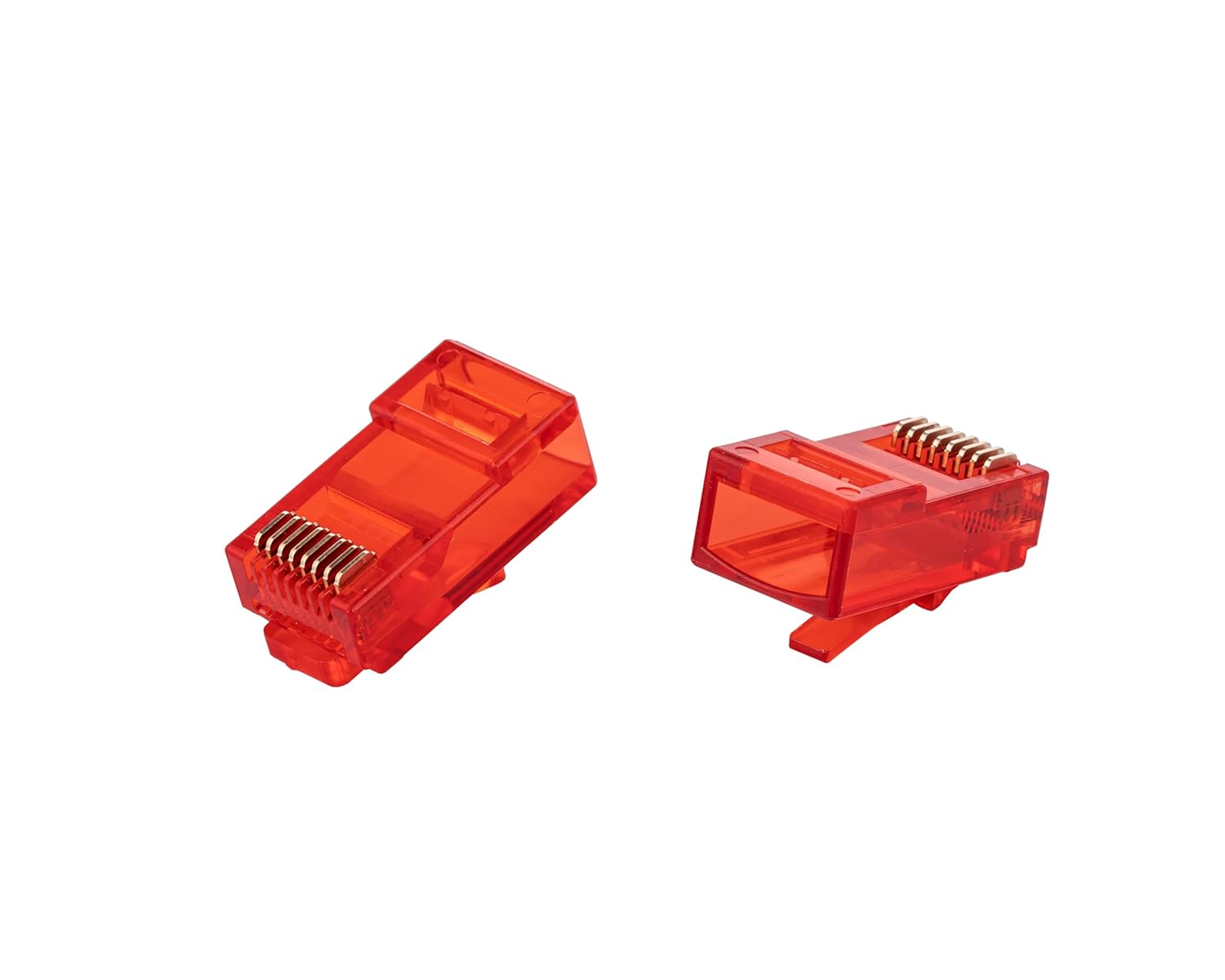 SATMAXIMUM RJ-45 Cat6 UTP Conector LAN Pass Through RJ45 Ends Ethernet Plug Network 50-Pack (Rojo)