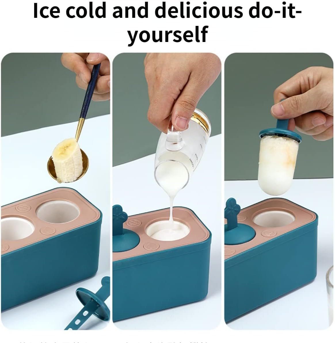 Juego de 4 moldes para paletas caseras de silicona para niños, moldes para helados de fácil liberación, moldes reutilizables para hacer bricolaje,