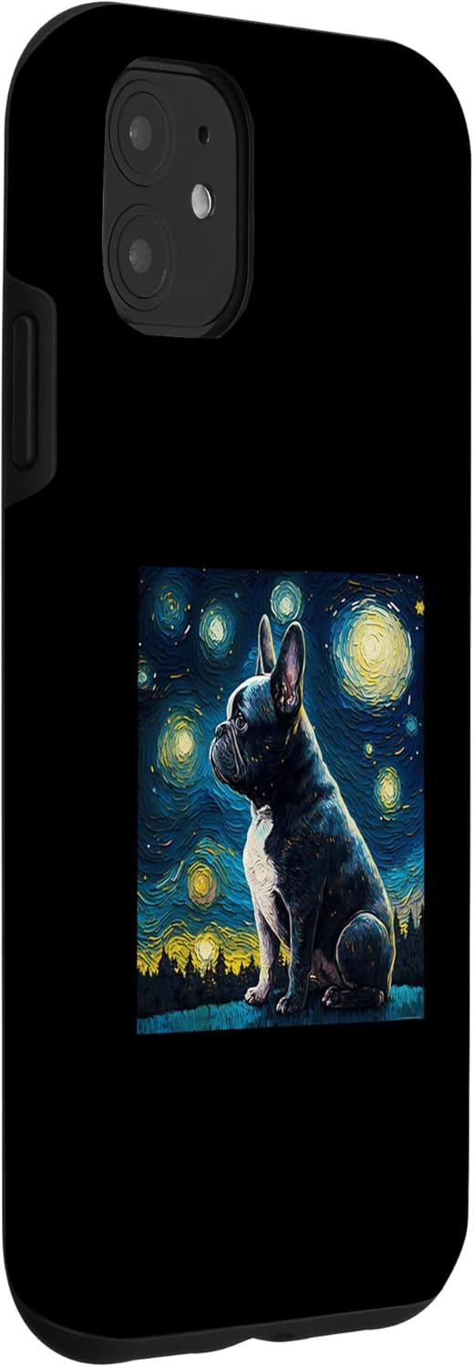 Funda para iPhone 11 Bulldog Francés Van Goh Dog Puppy
