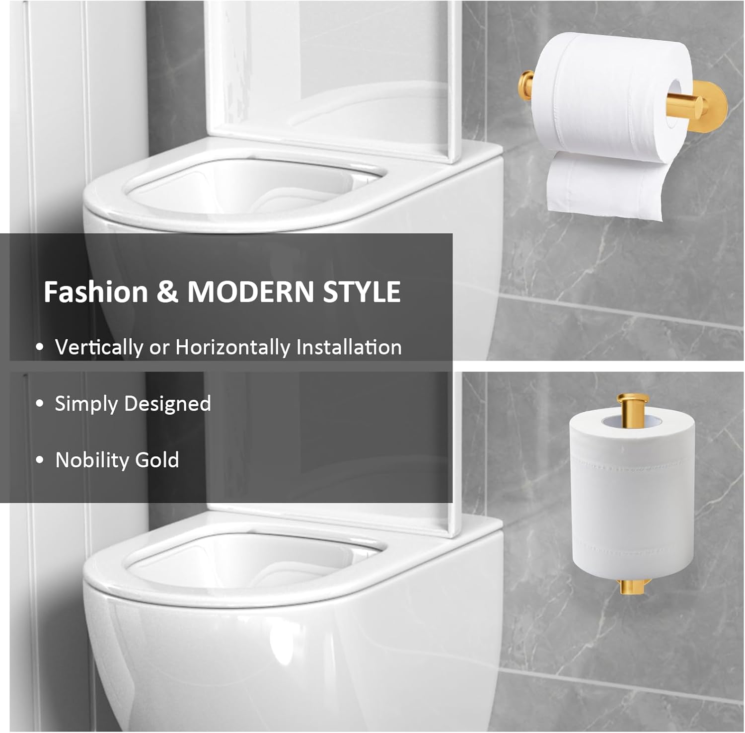 Soporte de papel higiénico, soporte para pañuelos, autoadhesivo, para montaje en pared, para baño, baño, inodoro, caravana, no requiere