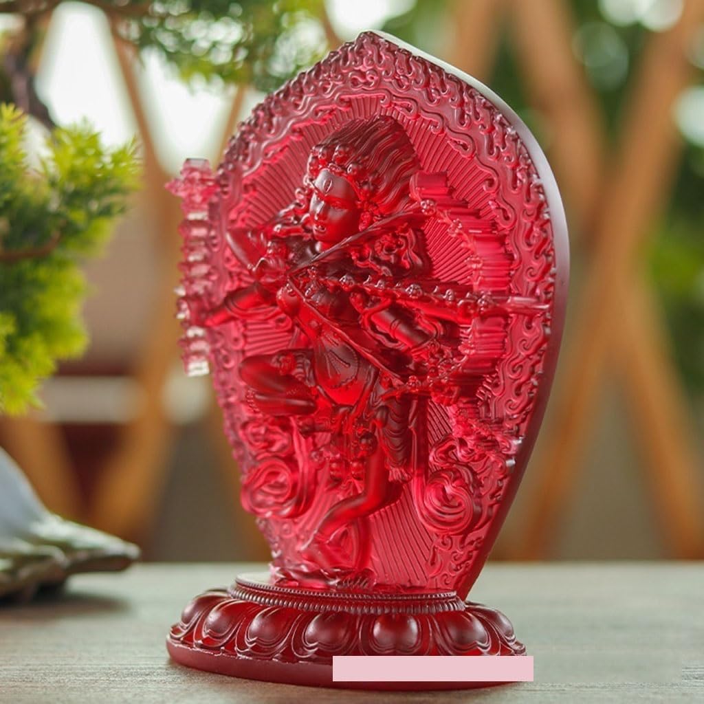 1 adorno de cristal de Tara rojo de 3.9 in6.1 in, templo budista tibetano, decoración de estatua para el hogaroficina (tamaño  3.9 in)