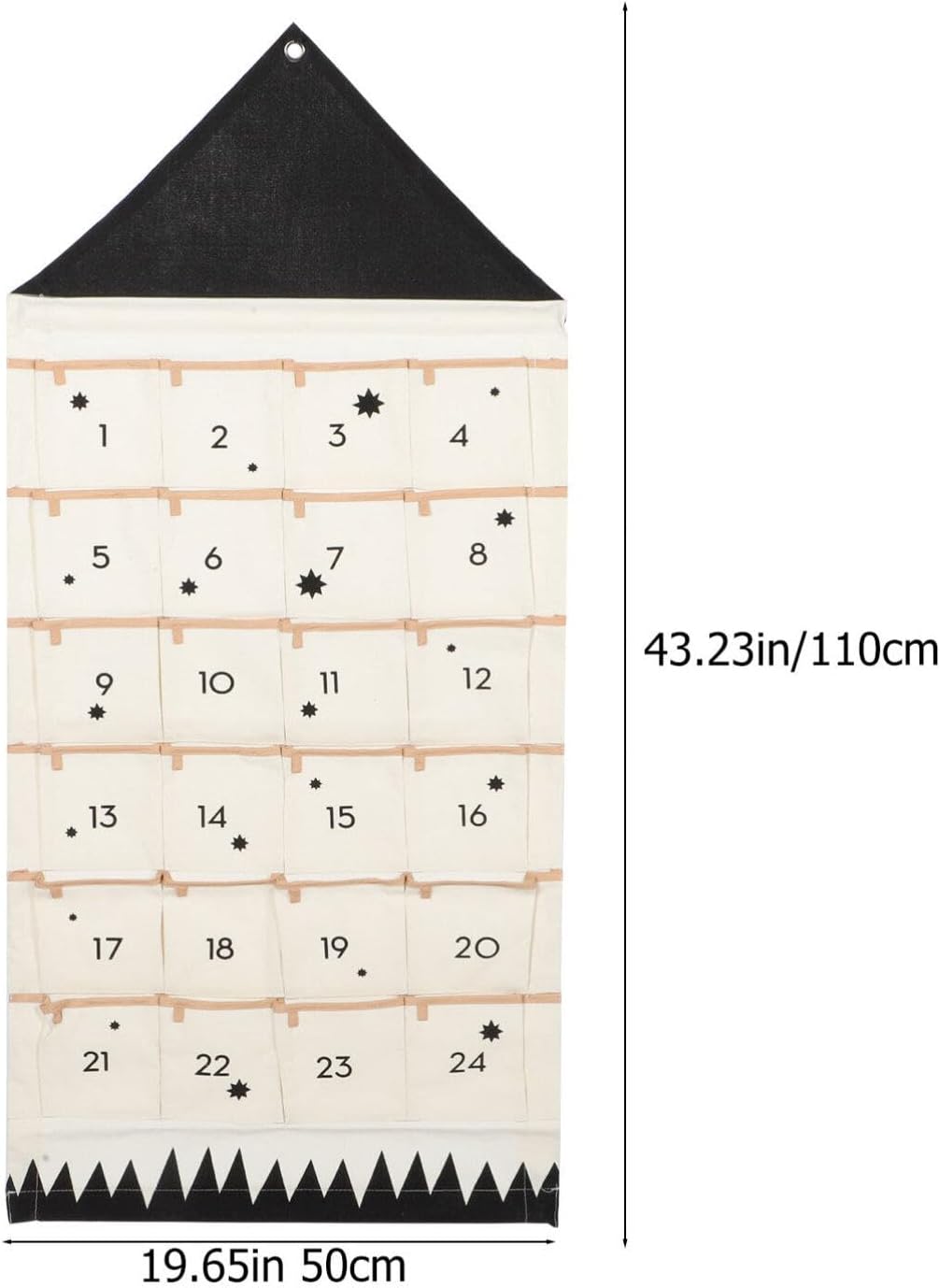 Calendario de Navidad con múltiples bolsillos, calendario de Adviento de Navidad, bolsa para colgar en la pared, calendario de cuenta regresiva de