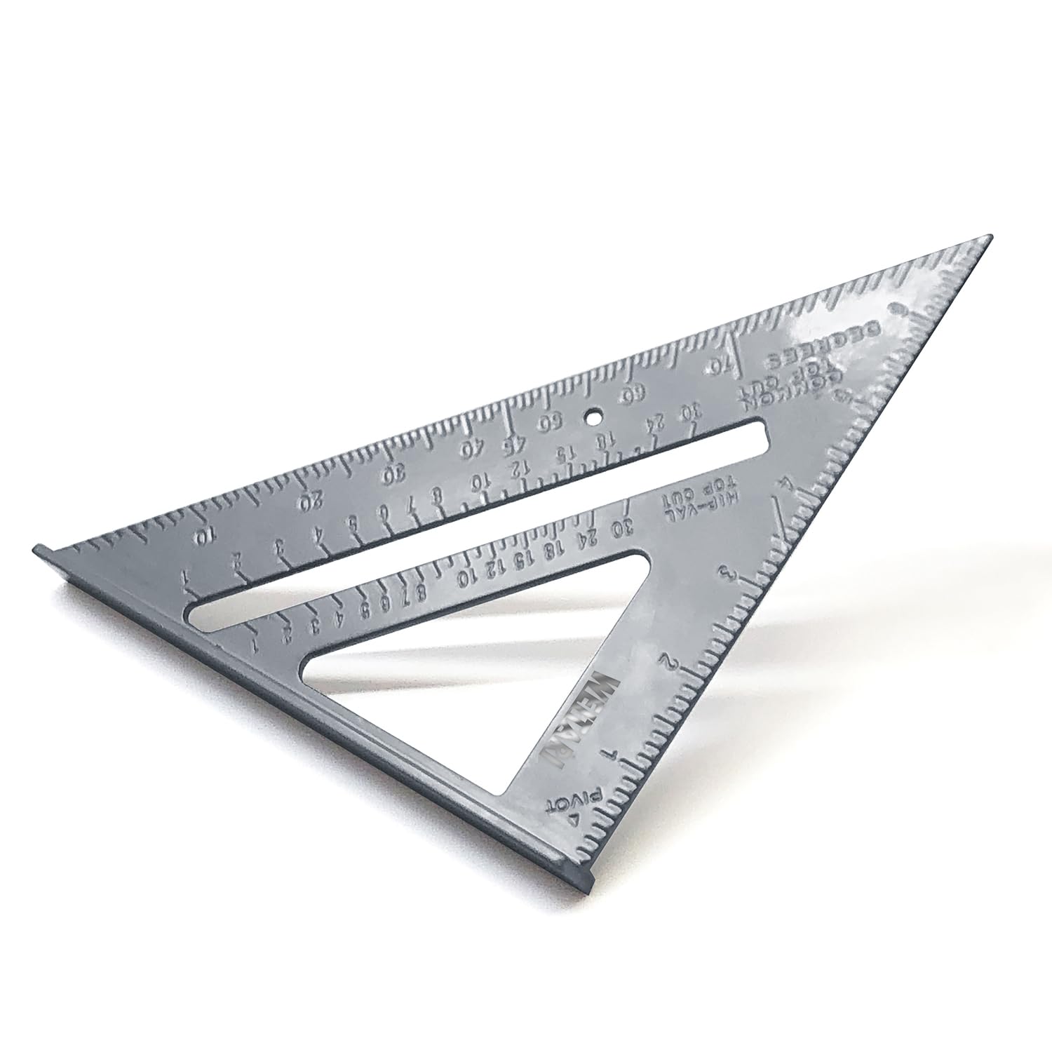 WEITARI Cuadrado de carpintero, cuadrado de aluminio de 7 pulgadas, triángulo de carpintero cuadrado a presión de fácil lectura, herramienta de
