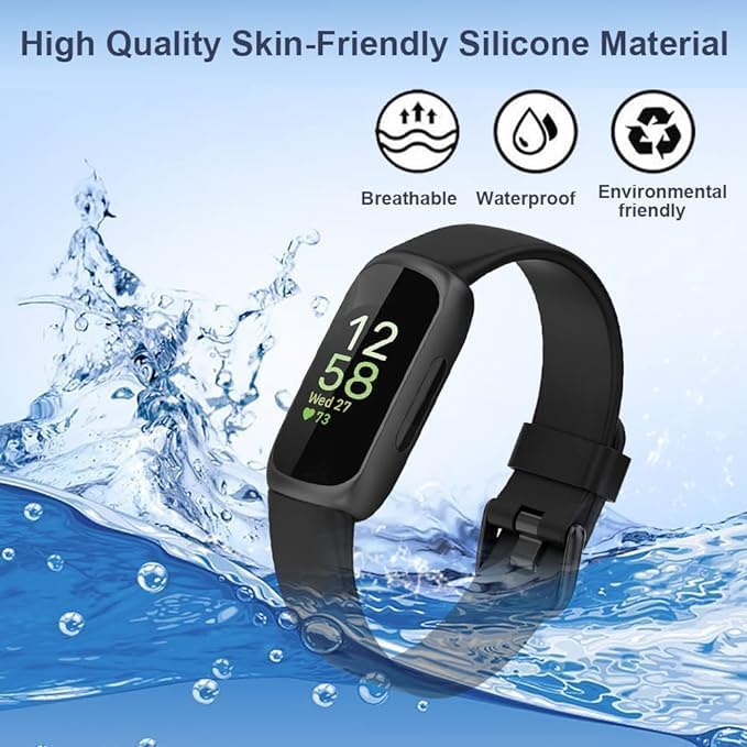 Baaletc Compatible con Fitbit Inspire 3 bandas para hombres y mujeres, pulsera deportiva de silicona suave para Inspire 3, S y grande
