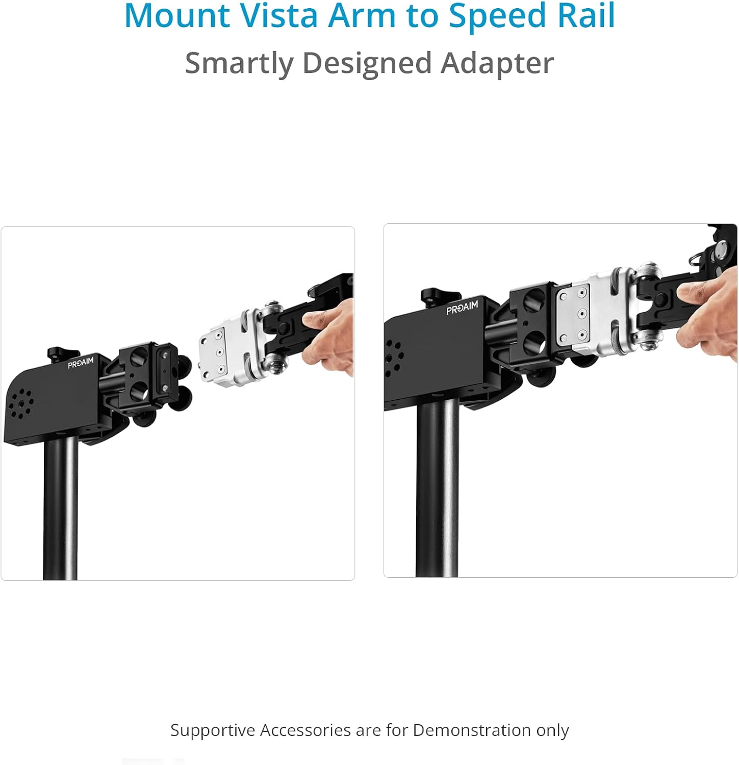PROAIM VSTA – Kit de montaje rígido compatible con soporte estabilizador Vista para automóviles, carriles compatibles con carriles, Tri-sombreros y