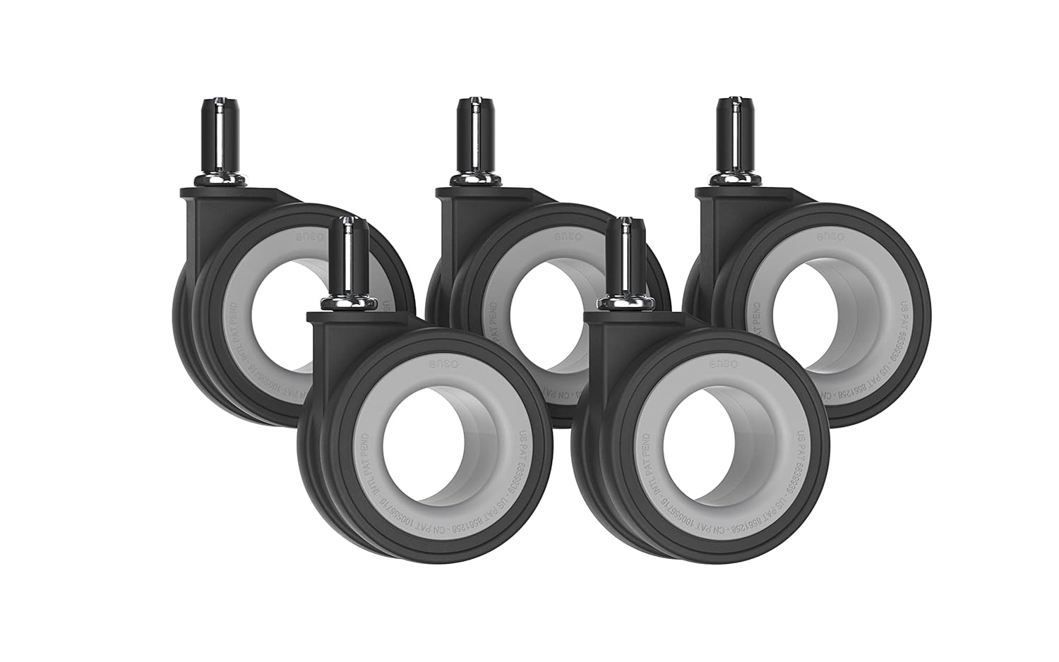 Enso Ruedas de repuesto para silla de oficina, 70 Okina Mu Series – Gris (juego de 5)
