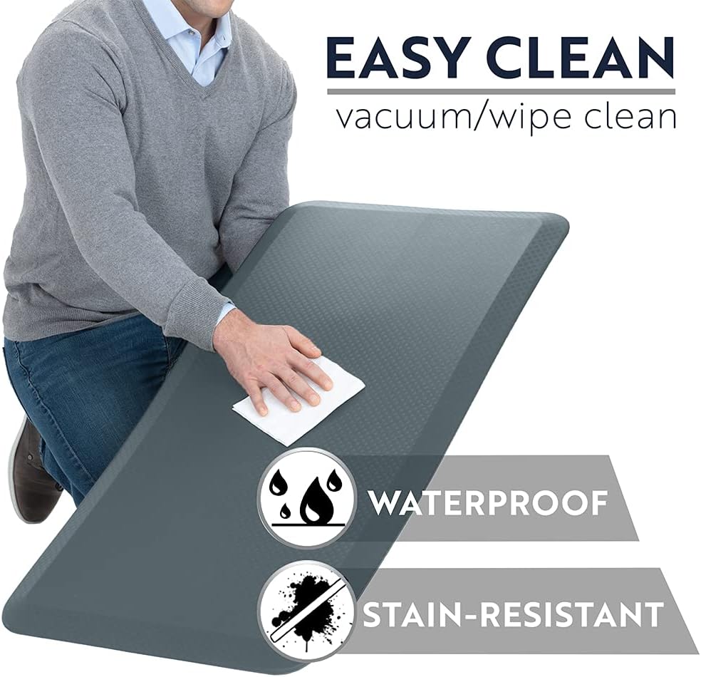 Kangaroo – Alfombrilla de cocina antifatiga de 1,9cm (34pulgadas), sin ftalatos, no tóxica, ergonómicamente diseñada para el suelo, alfombras para