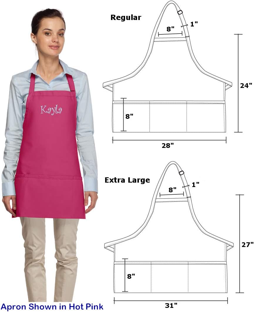 Delantal personalizado Tela de sarga de poliésteralgodón, Rosado