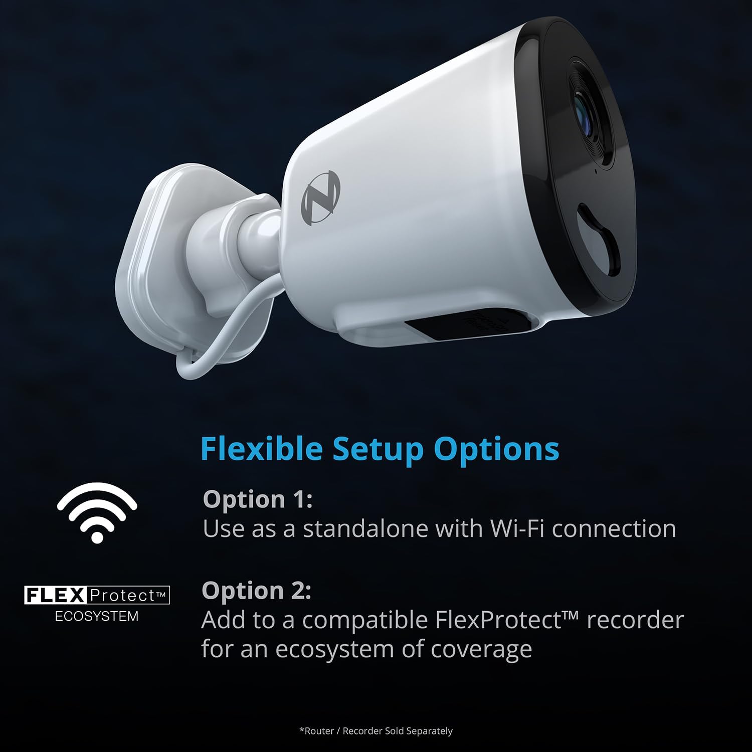 Night Owl Cámara de disuasión para interiores y exteriores Wi-Fi 4K HD con alimentación de CA enchufable con audio de 2 vías (1 cámara)