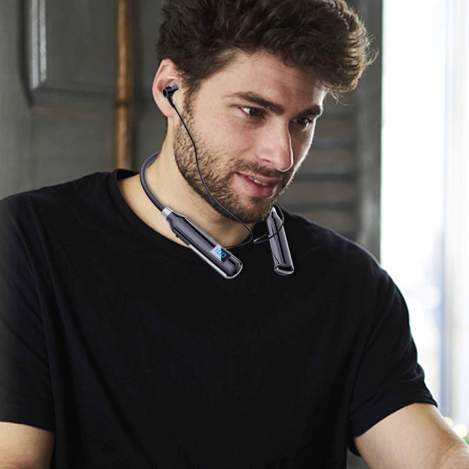 Auriculares inalámbricos Bluetooth 5.2 con Bluetooth, batería de larga duración, 100 horas, IPX5, auriculares deportivos, auriculares Bluetooth para