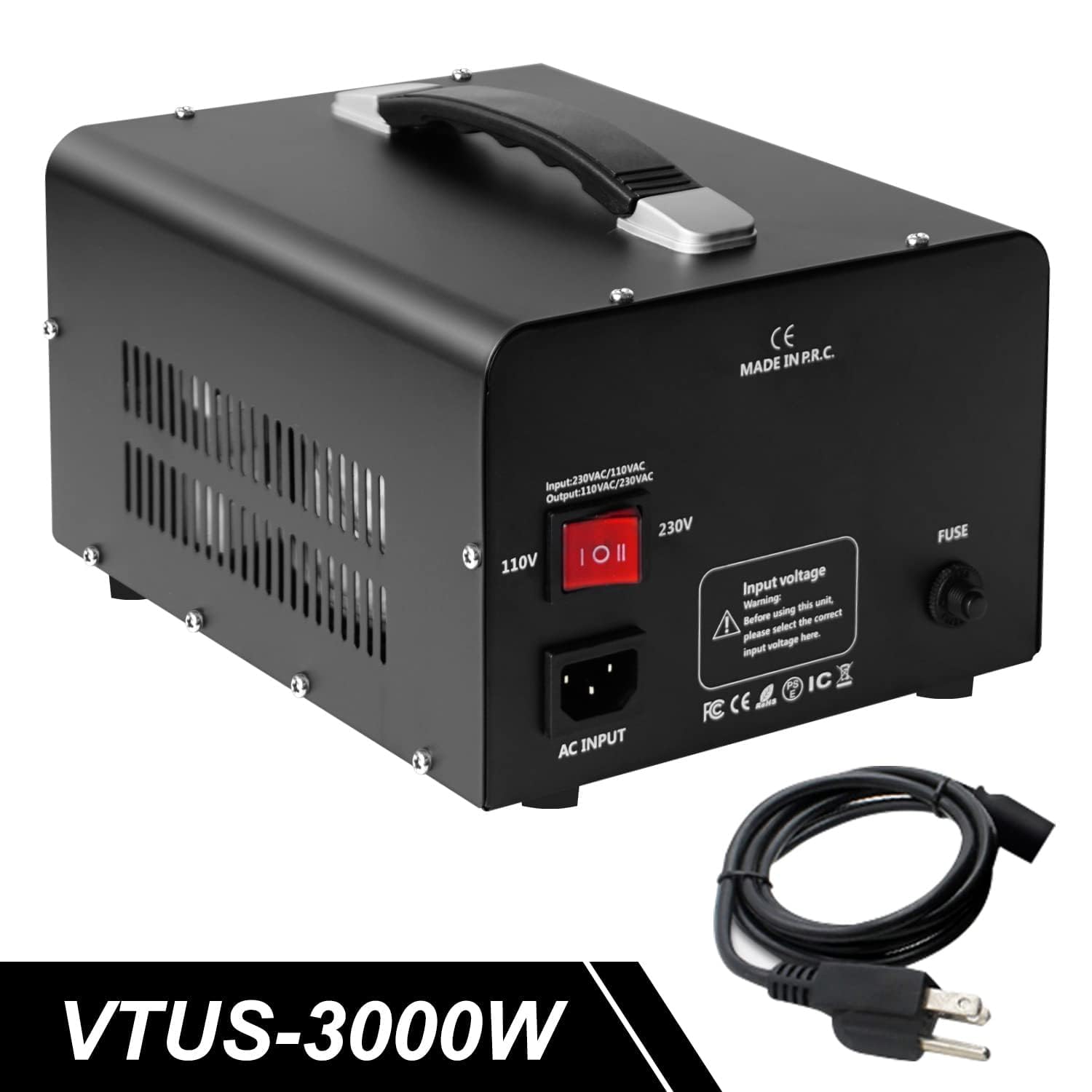 Convertidor de transformador de voltaje de 3000 vatios, convertidor de 110-120 voltios a 220-240 voltios y de 220-240 voltios a 110-120 voltios con