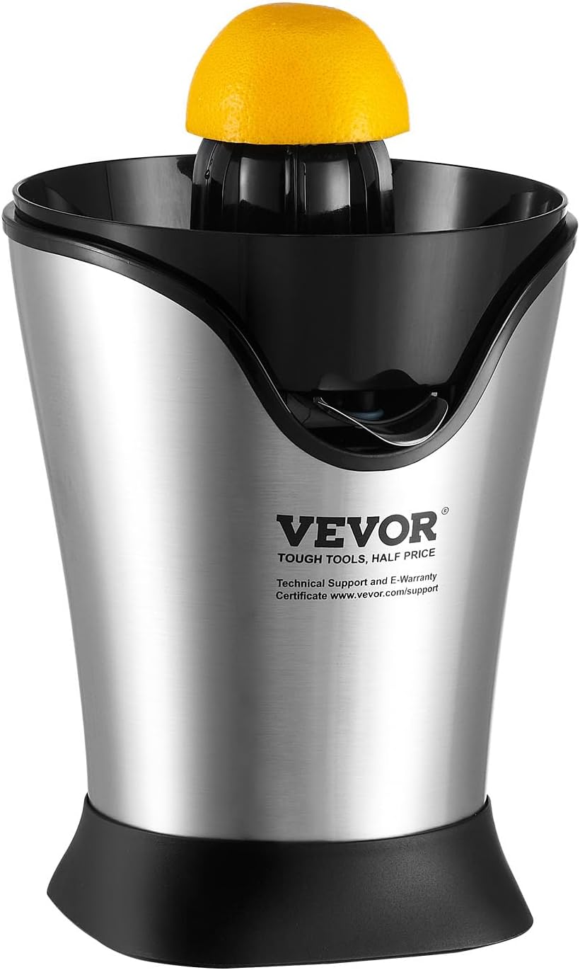 VEVOR Exprimidor eléctrico de cítricos, uno para todos los exprimidores de jugo de naranja de acero inoxidable, extractor de jugo de naranja fácil