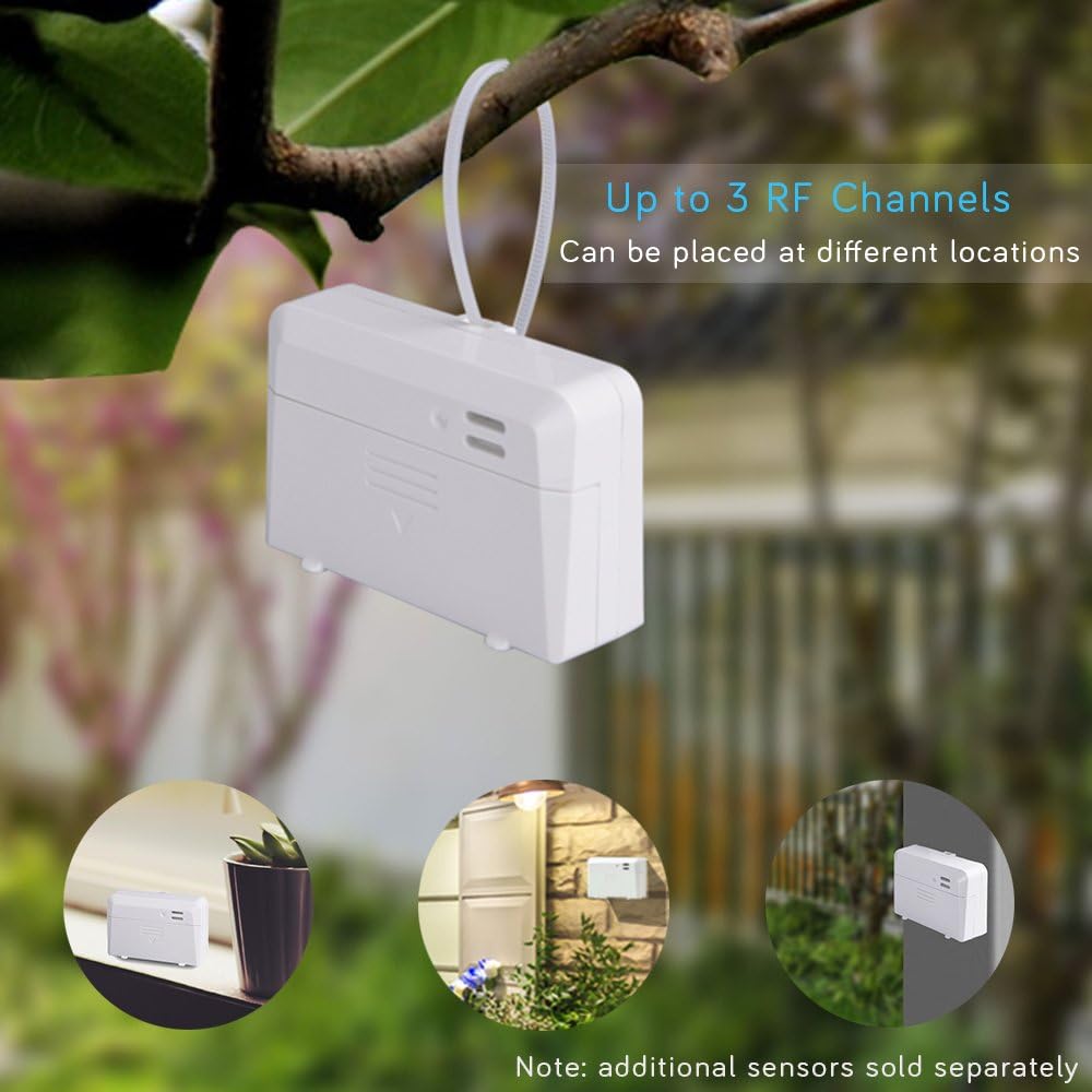 ECOWITT WH0280 – Termómetro inalámbrico para interiores y exteriores con monitor higrómetro interior, incluye termómetro WH53 para exteriores y