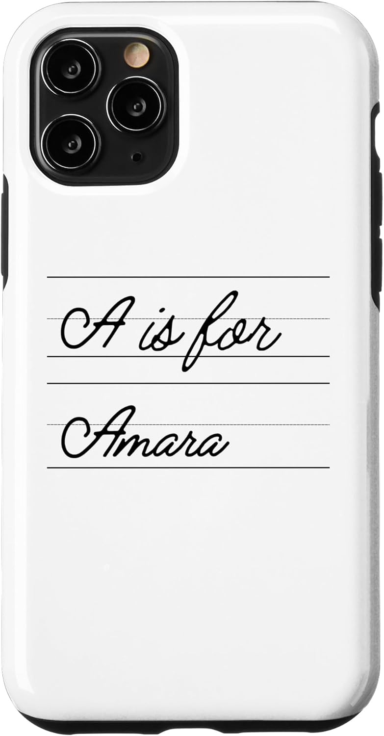 iPhone 11 Pro Personalized A is for Amara Name Student Kindergarten Girl Case