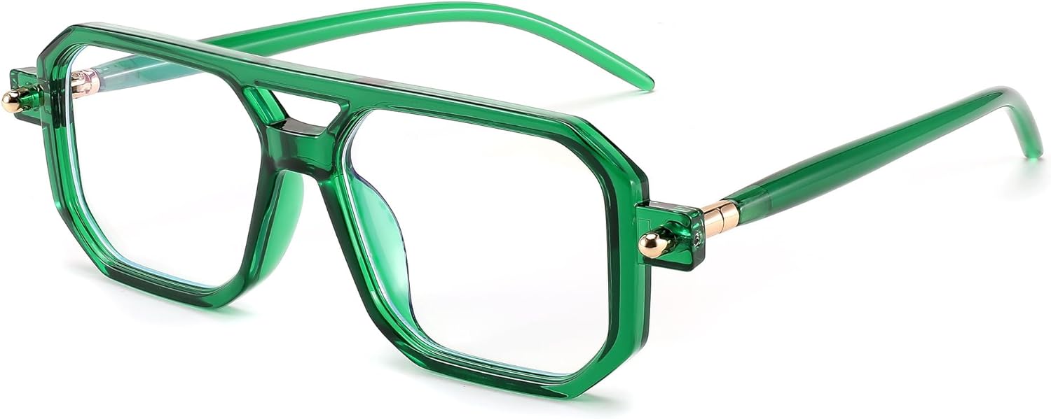 FEISEDY Gafas vintage cuadradas con bloqueo de luz azul para mujeres y hombres, de los años 70, planos, aviador, antideslumbrante, B0062