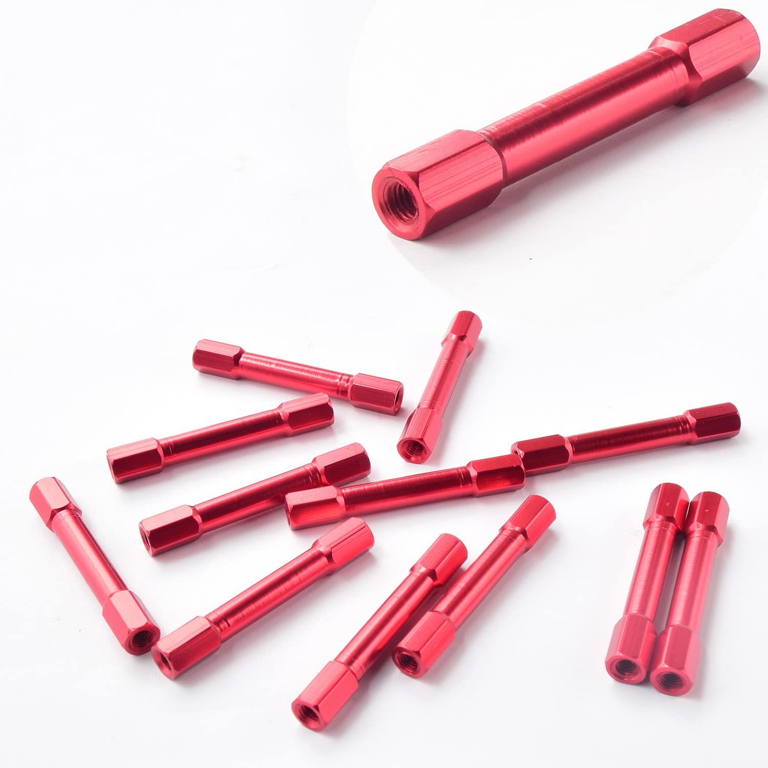 12 piezas de aleación de aluminio hexagonal M3 x 1.378in, columna de pilar separador para drones de carreras, FPV, cuadricóptero, multirotores,