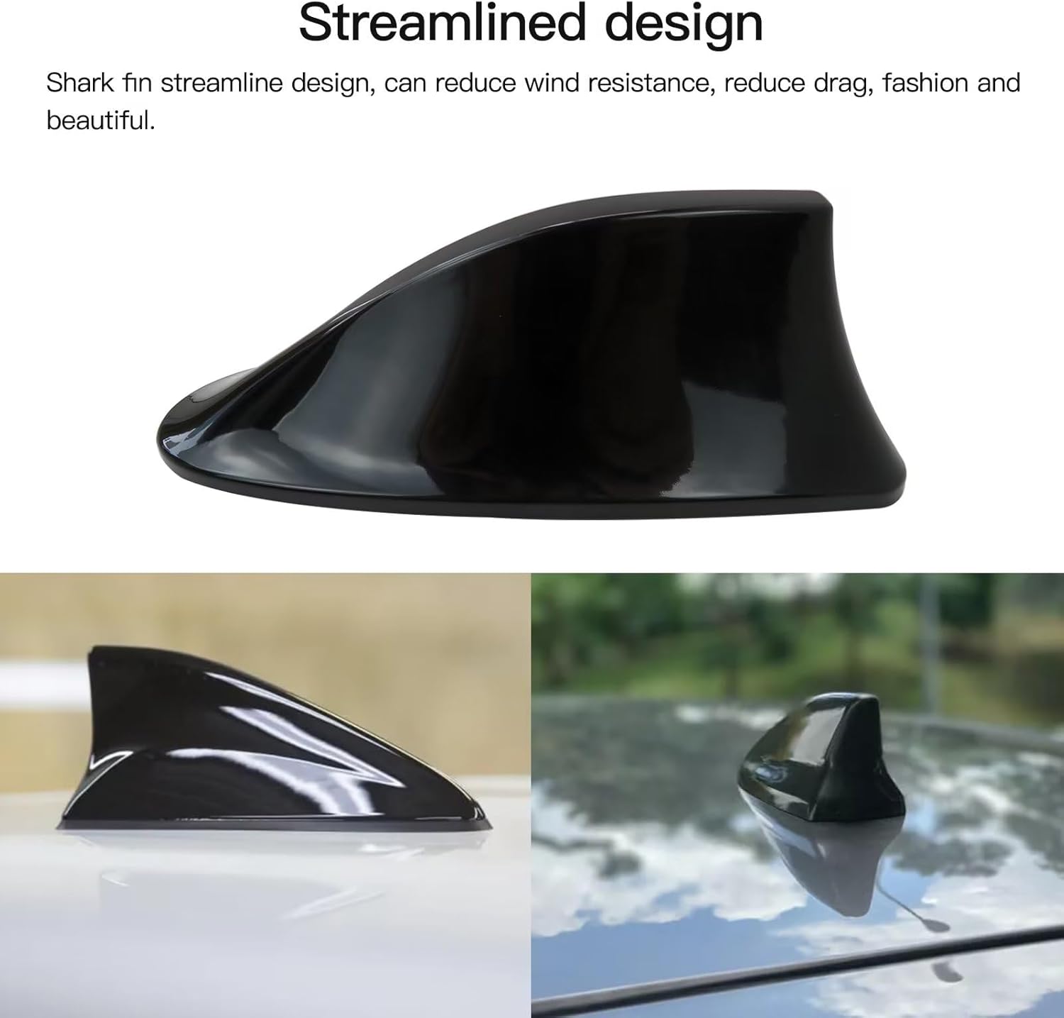 Cubierta De Antena De Techo De Aleta De Tiburón Ébano Para Hyundai Sonata Limited 2.0T Sedan 4-Door 2.0L 2015-2019 – Negro