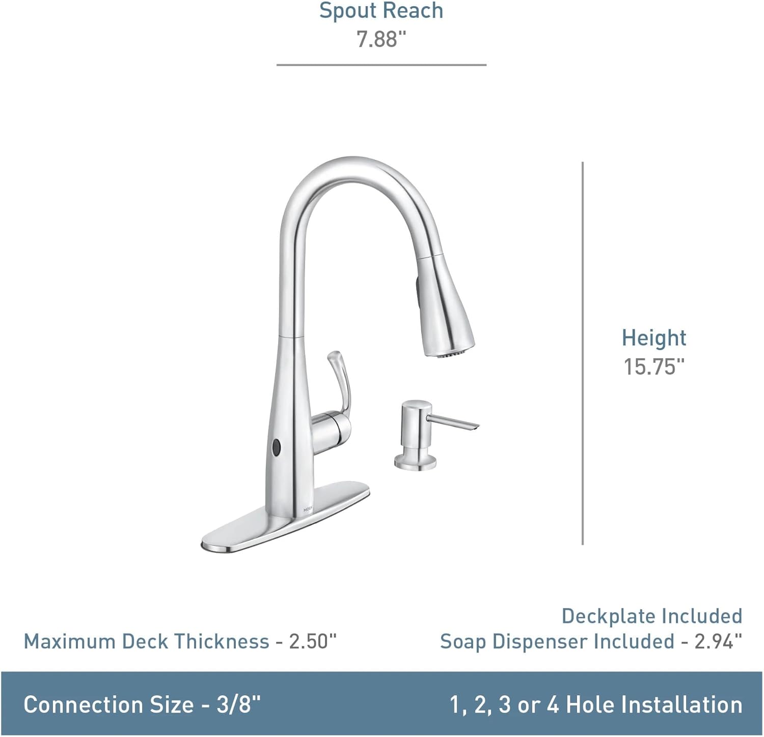 Moen Essie 87014EWBRB – Grifo de cocina desplegable de una manija, en bronce mediterráneo