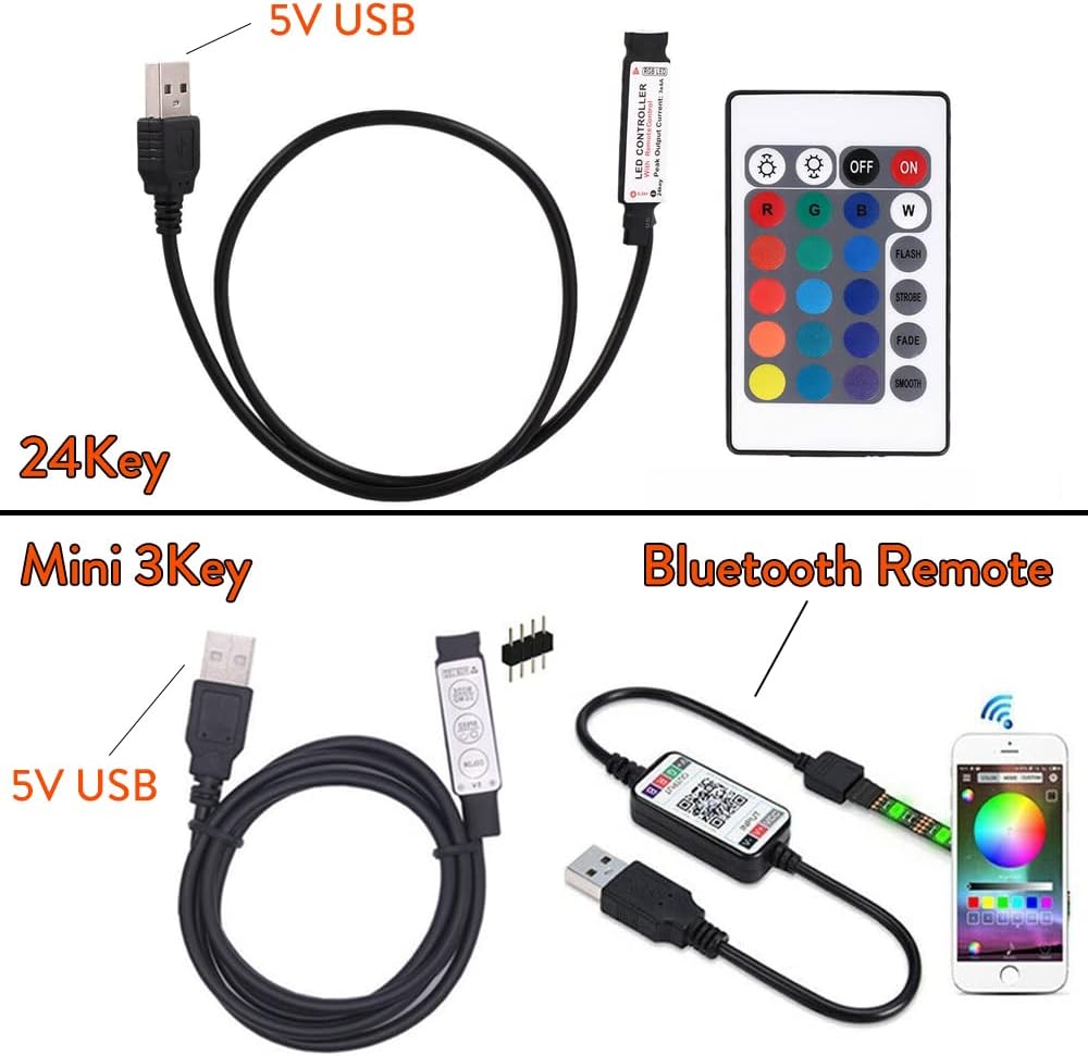 GSYFDZSWZX Fengyan – Tira de luces LED de 9.8ft, 5050 SMD RGB 5 V, USB, cinta de diodo de neón, flexible, a rayas, para decoración de pantalla de
