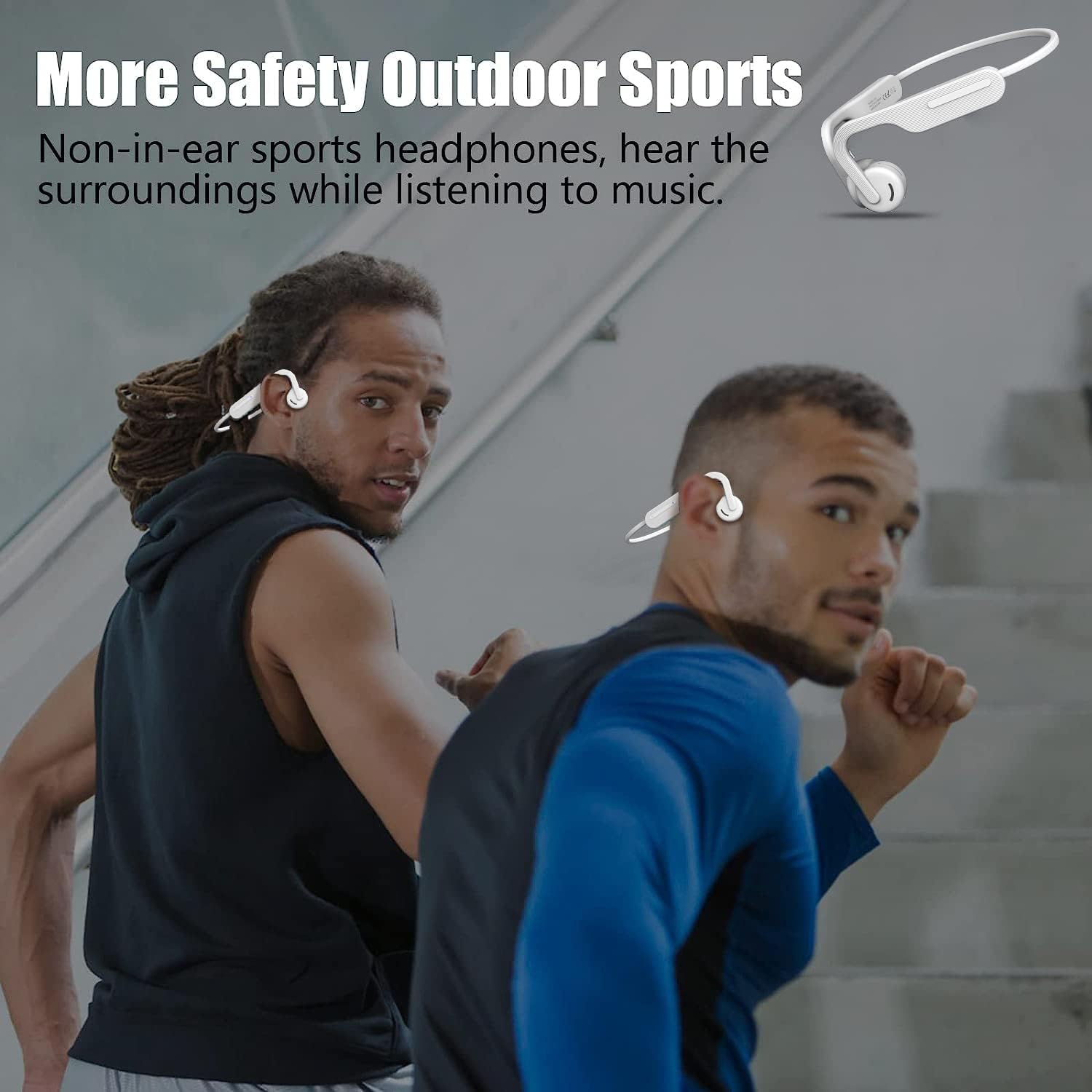 Auriculares de conducción de aire de oído abierto, Bluetooth 5.0, auriculares inalámbricos para correr, 10 horas de reproducción, HiFi 9D, estéreo,