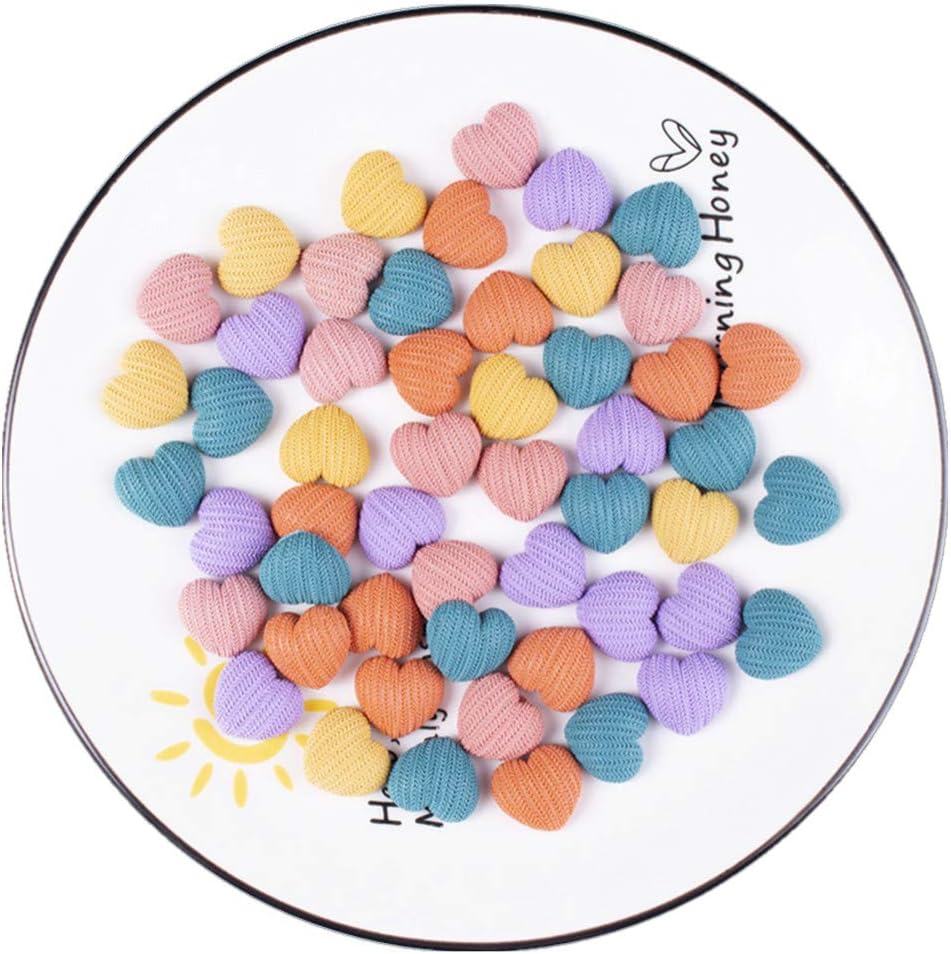 100 abalorios redondos de plástico con forma de estrella y corazón pequeño, adornos de cabujones de espalda plana, adornos para hacer joyas,