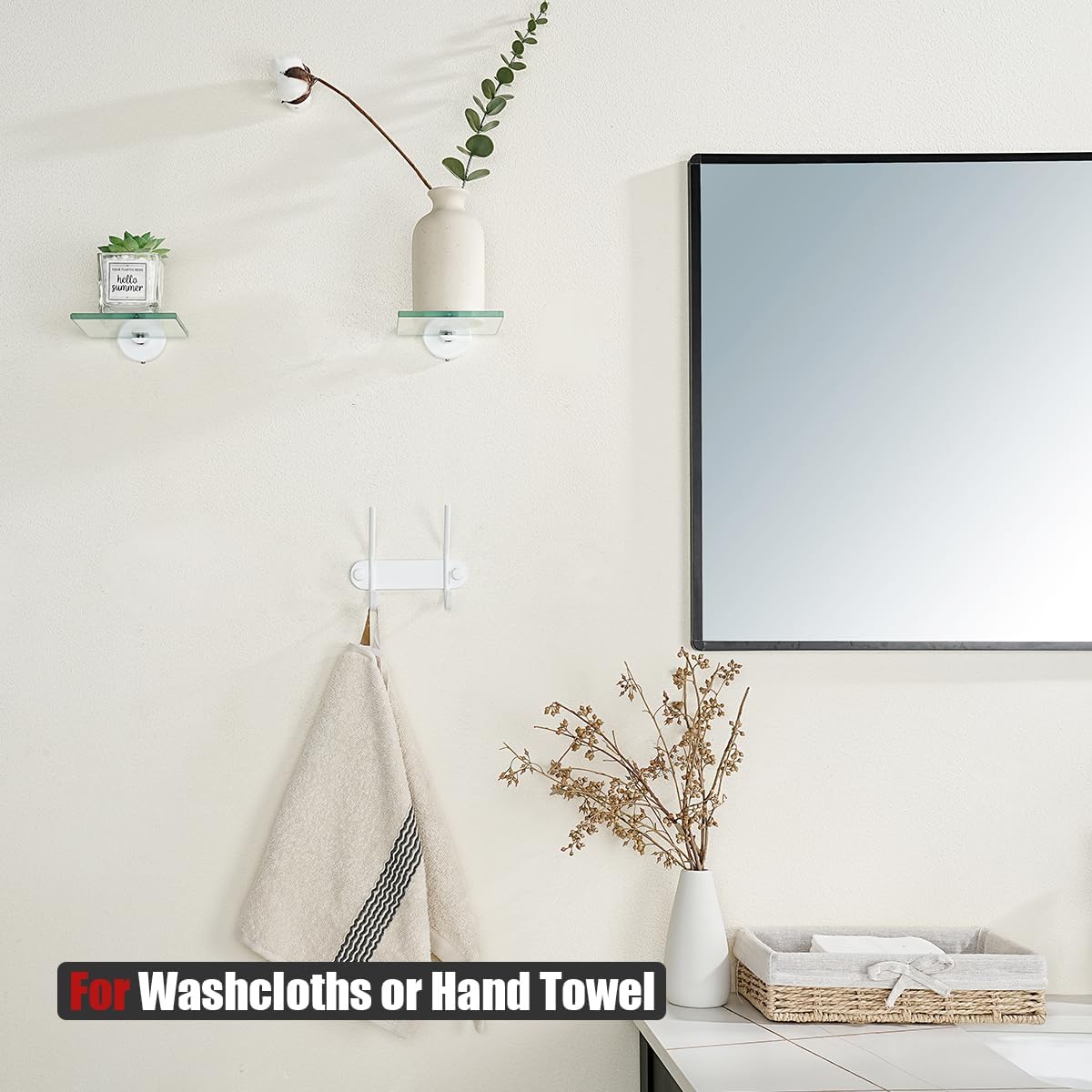 JQK ChR02-WH – Perchero montado en la pared, 4.65 pulgadas, acero inoxidable 304, 2 ganchos dobles para colgar abrigos, bolsos, ropa, chaquetas,