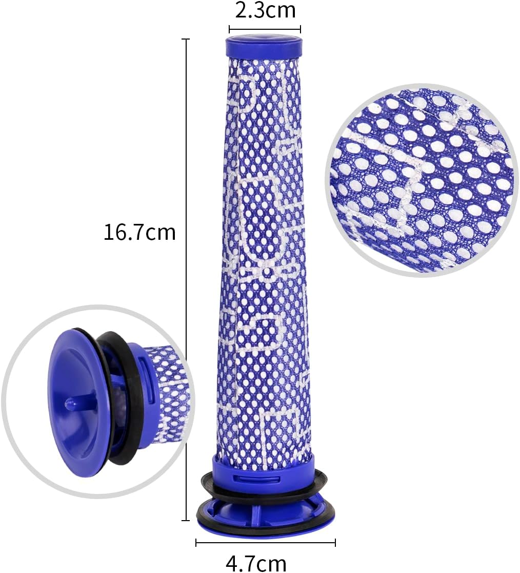 WuYan Piezas de repuesto para aspiradora Dyson V7 V8, 1 Motor Real Cover 1 HEPA Post-Filter y 1 Kit de filtros de vacío de prefiltros.
