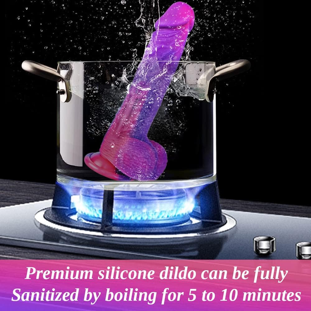 Consolador grande de silicona realista de 8.6 pulgadas, juguete sexual para adultos, ventosa fuerte, juego manos libres, consolador anal realista