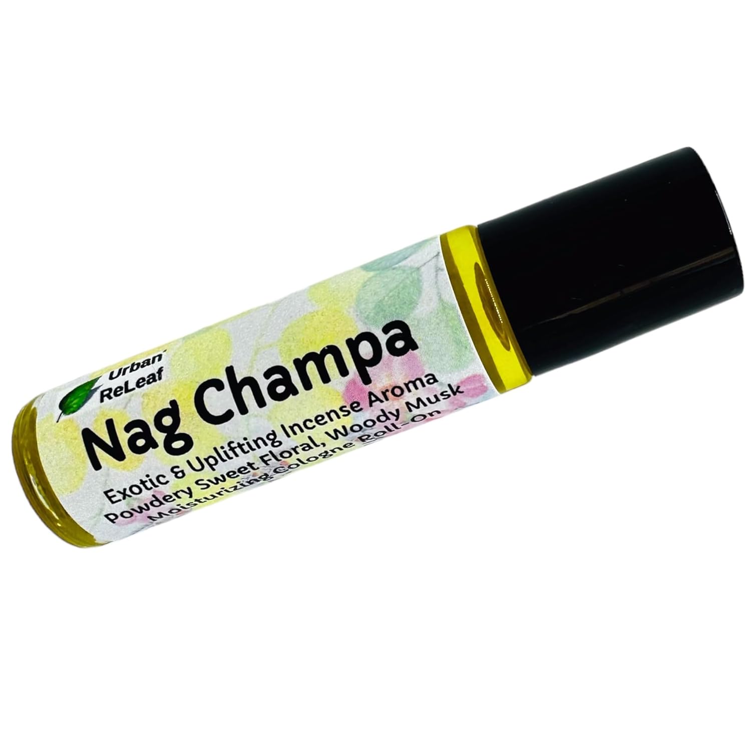 Urban ReLeaf Aceite de colonia Nag Champa Roll-On. Edificante, floral dulce en polvo, almizcle exótico. Perfume de incienso. Meditación, fragancia