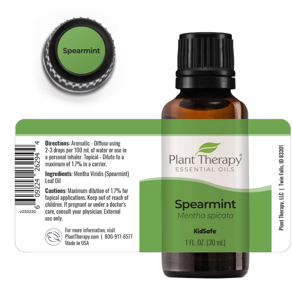 Plant Therapy Aceite esencial de menta verde 1.0 fl oz (1 oz) 100% puro, sin diluir, grado terapéutico